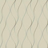 Wavy Stripe Wallpaper Wallpaper Antonina Vella Double Roll Beige/Silver/Gold 
