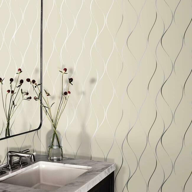 Wavy Stripe Wallpaper Wallpaper Antonina Vella   