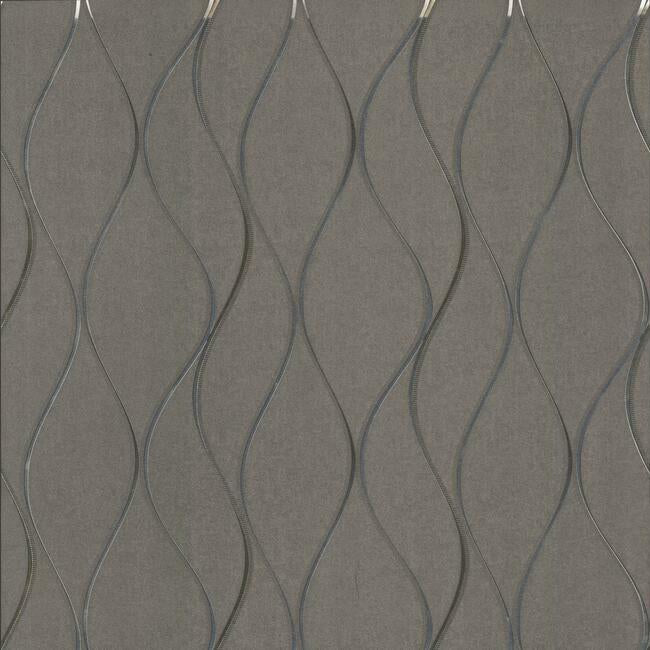 Wavy Stripe Wallpaper Wallpaper Antonina Vella Double Roll Charcoal 