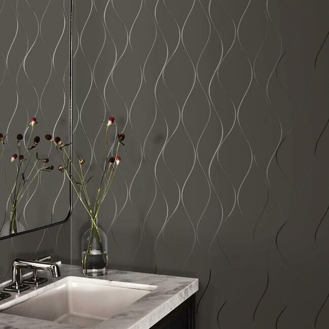 Wavy Stripe Wallpaper Wallpaper Antonina Vella   
