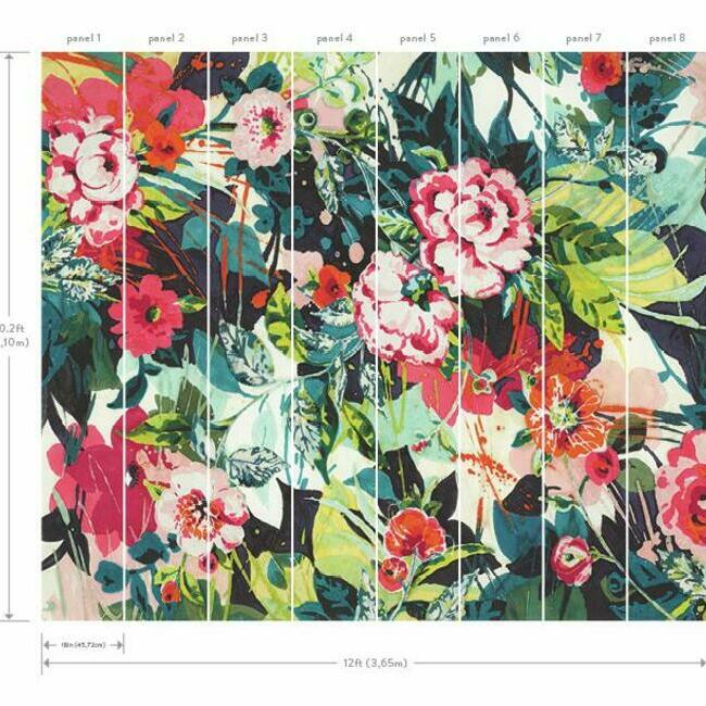 Pop Floral Wall Mural Wall Mural York   