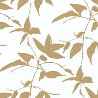 Persimmon Leaf Wallpaper Wallpaper Ronald Redding Designs Double Roll Gold/White 