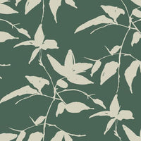 Persimmon Leaf Wallpaper Wallpaper Ronald Redding Designs Double Roll Glint/Dark Green 