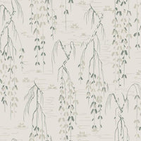 Willow Branches Wallpaper Wallpaper Ronald Redding Designs Double Roll Cream/Green 