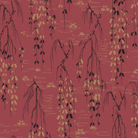 Willow Branches Wallpaper Wallpaper Ronald Redding Designs Double Roll Red/Black/Gold 