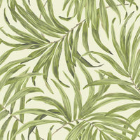 Bali Leaves Wallpaper Wallpaper Ashford House Double Roll Pearl/Sage 