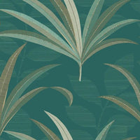 El Morocco Palm Wallpaper Wallpaper Antonina Vella Double Roll Teal/Green 