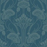 Nouveau Damask Wallpaper Wallpaper Antonina Vella Double Roll Cobalt 