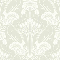 Nouveau Damask Wallpaper Wallpaper Antonina Vella Double Roll Bone Beige 