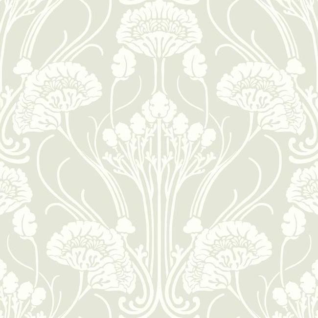 Nouveau Damask Wallpaper Wallpaper Antonina Vella Double Roll Bone Beige 