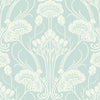 Nouveau Damask Wallpaper Wallpaper Antonina Vella Double Roll Clean Blue 