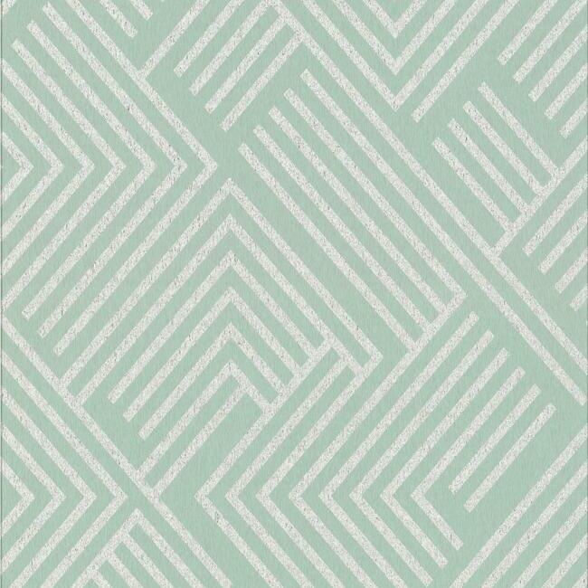 Perplexing Wallpaper Wallpaper York Double Roll Mint/Silver 