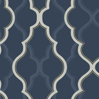 Double Damask Wallpaper Wallpaper Candice Olson Double Roll Black Ice/Brass 