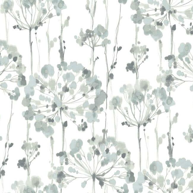 Flourish Wallpaper Wallpaper Candice Olson Double Roll Sheer Blue/Gray 