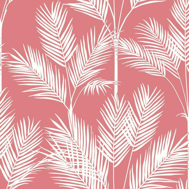 King Palm Silhouette Wallpaper Wallpaper York Double Roll Coral 