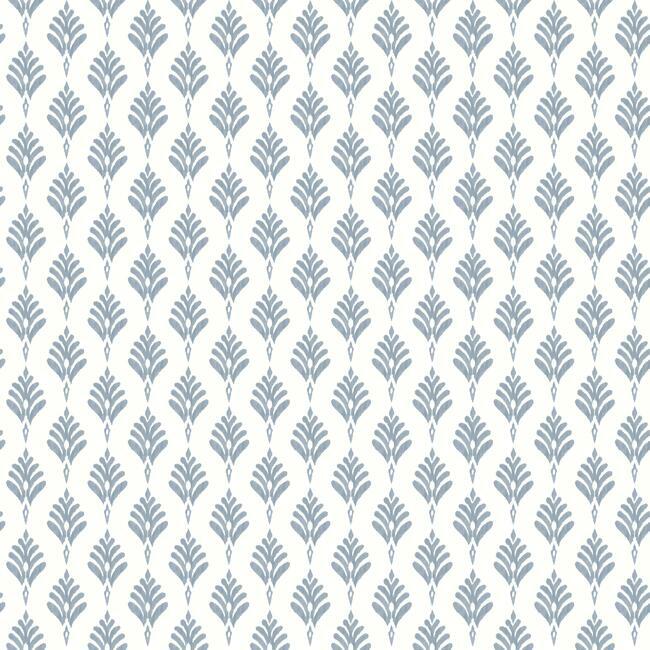 French Scallop Wallpaper Wallpaper York Double Roll Chambray 