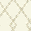 Ribbon Stripe Trellis Wallpaper Wallpaper York Double Roll Cream/Gold 