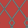 Ribbon Stripe Trellis Wallpaper Wallpaper York Double Roll Red/Indigo 