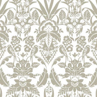 Botanical Damask Wallpaper Wallpaper York Double Roll Taupe 