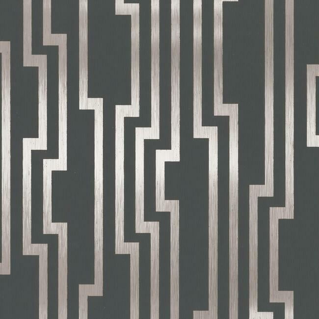 Velocity Wallpaper Wallpaper Candice Olson Double Roll Silver/Charcoal 