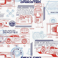 Disney and Pixar Cars Schematic Wallpaper Wallpaper York Double Roll Red 