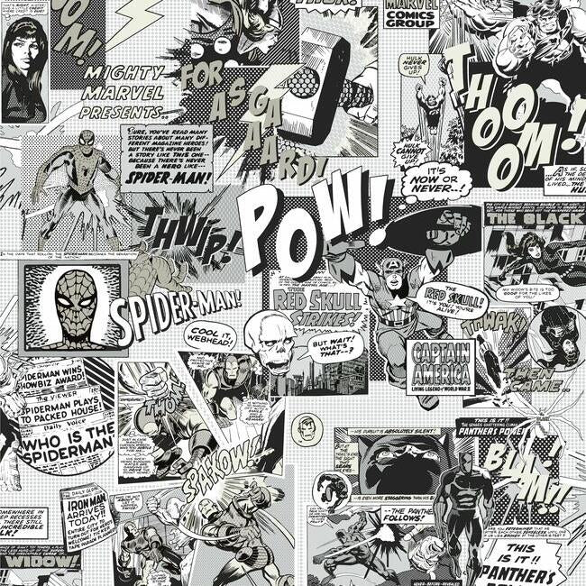 Marvel Comics Pow! Wallpaper Wallpaper York Double Roll Neutral 