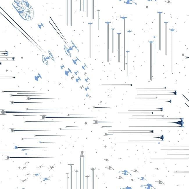 Star Wars: Galactic Battles Wallpaper Wallpaper York Double Roll Blue 