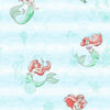 Disney The Little Mermaid Swim Wallpaper Wallpaper York Double Roll Teal with Ariel 
