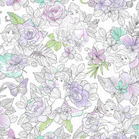 Disney Princess Royal Floral Wallpaper Wallpaper York