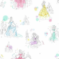 Disney Princess Pretty Elegant Wallpaper Wallpaper York Double Roll White 