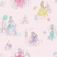 Disney Princess Pretty Elegant Wallpaper Wallpaper York Double Roll Pink 
