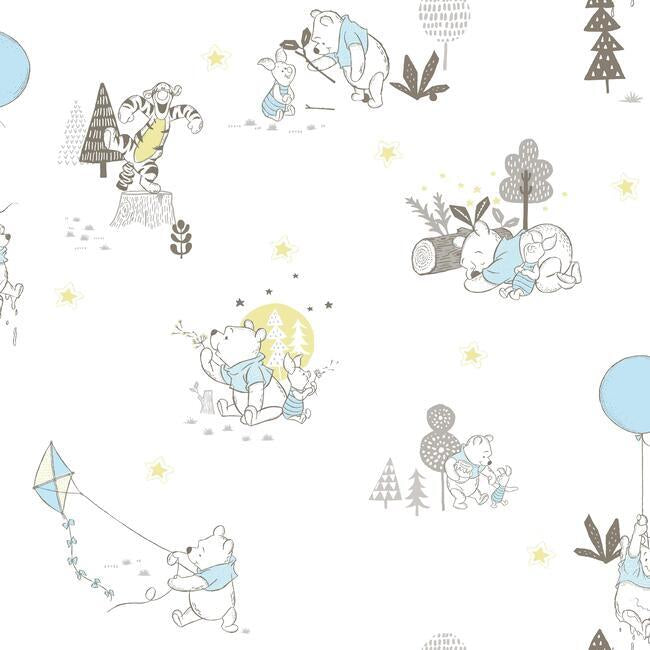 Disney Winnie the Pooh Playmates Wallpaper Wallpaper York Double Roll Yellows 