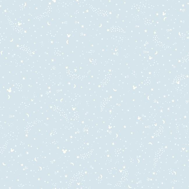 Disney Mickey Mouse Star Wallpaper Wallpaper York Double Roll Blue Grey 