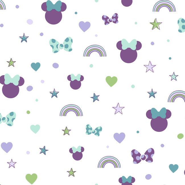 Disney Minnie Mouse Rainbow Wallpaper Wallpaper York Double Roll Purple 