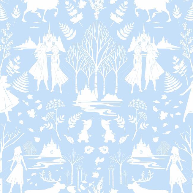 Disney Frozen 2 Nordic Wallpaper Wallpaper York Double Roll Blue 