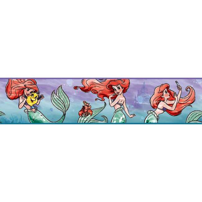 Disney The Little Mermaid Ariel & Friends Wallpaper Border Wallpaper Border York Spool Original 