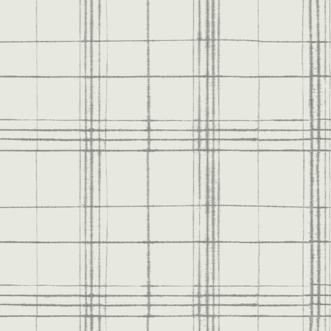 Farmhouse Plaid Wallpaper Wallpaper York Double Roll Taupe/Charcoal 