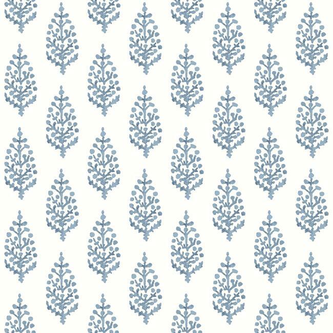Paisley On Calico Wallpaper Wallpaper York Double Roll Blue 