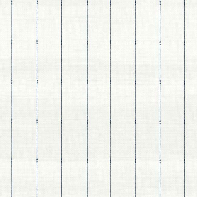 In Stitches Stripe Wallpaper Wallpaper York Double Roll Navy/Cream 