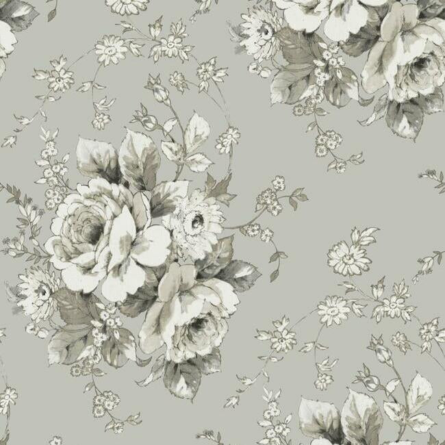 Heritage Rose Wallpaper Wallpaper York Double Roll Taupe/Linen 