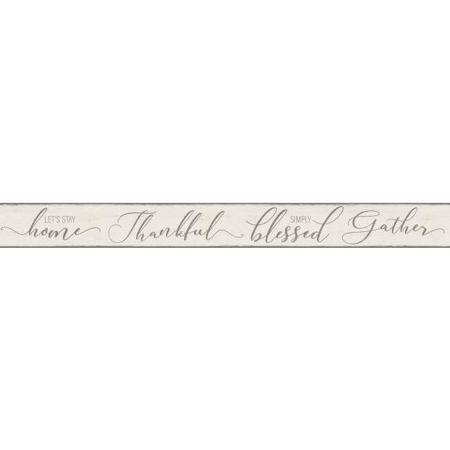 Let's Stay Home Wallpaper Border Wallpaper Border York Spool Cream/Grey 