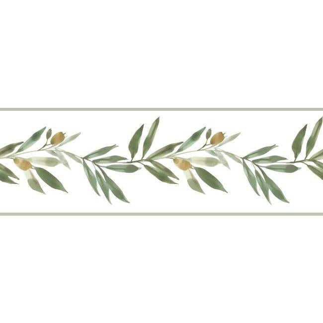 Olive Branch Wallpaper Border Wallpaper Border York Spool Green 