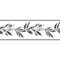 Olive Branch Wallpaper Border Wallpaper Border York Spool Black/White 