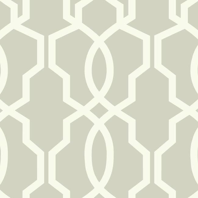 Hourglass Trellis Wallpaper Wallpaper York Double Roll White/Gray 
