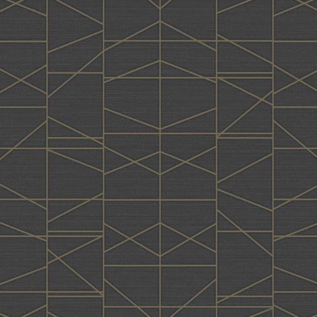 Modern Perspective Wallpaper Wallpaper York Double Roll Gold/Black 