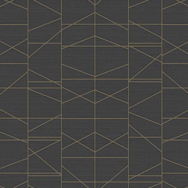Modern Perspective Wallpaper Wallpaper York Double Roll Gold/Black 