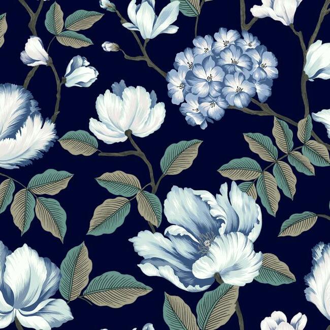 Morning Garden Wallpaper Wallpaper York Double Roll Navy 
