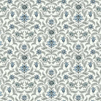 Vintage Blooms Wallpaper Wallpaper York Double Roll Blue 