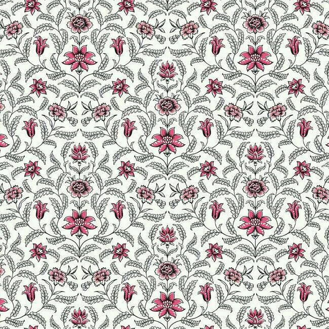 Vintage Blooms Wallpaper Wallpaper York Double Roll Crimson 