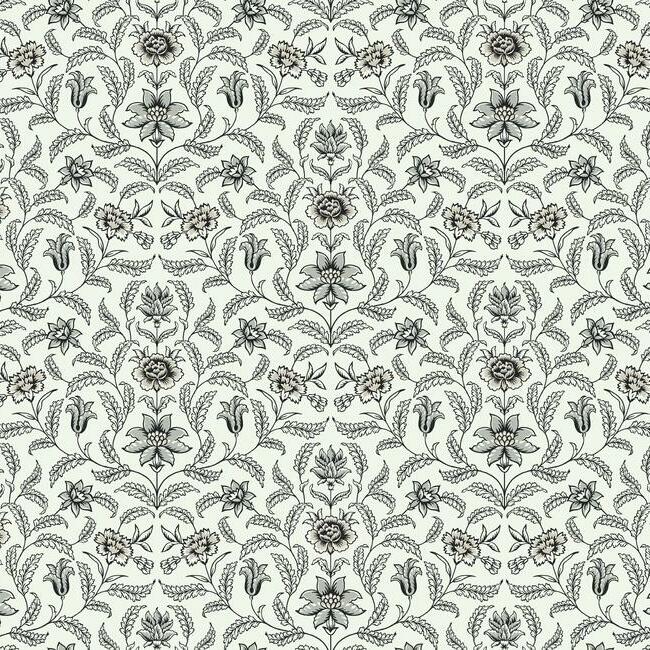 Vintage Blooms Wallpaper Wallpaper York Double Roll Grey 